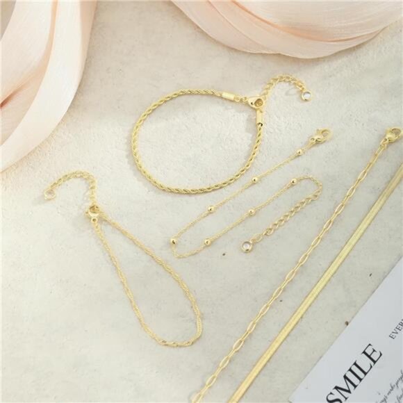 Gold Bracelet for Women Adjustable Dainty Minimalist Everyday Jewelry Gift - Picture 6 of 7